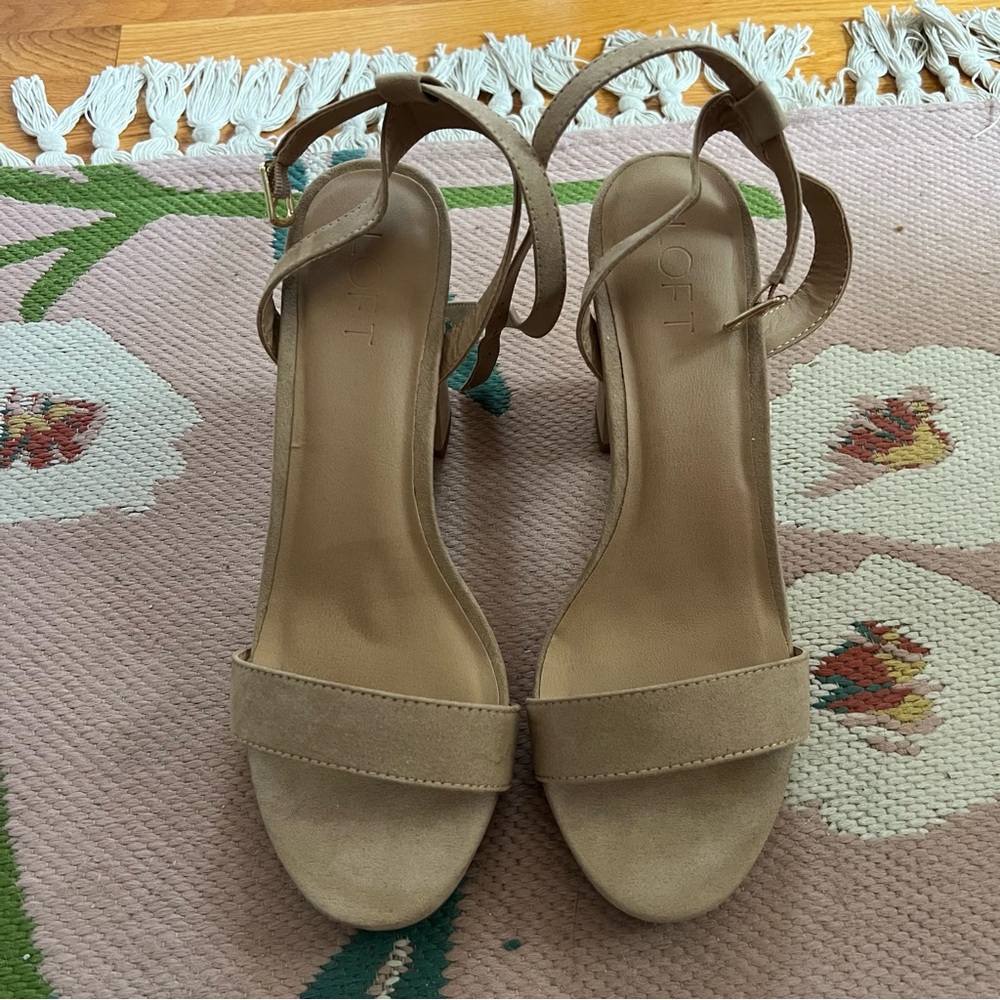 LOFT Women's Beige Heeled Sandals